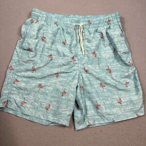 Old Navy Mens Swim Trunks Large Light Blue with Flamingos  Print